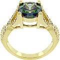 14k Yellow Gold Bonded Mystique CZ Ring