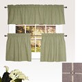 Woven Square 3-piece Curtain Pair and Valance Set