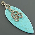 Sterling Silver Turquoise and Marcasite Pendant (Thailand)