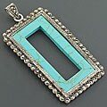 Sterling Silver Turquoise and Marcasite Pendant (Thailand)