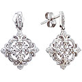 Sterling Silver 1/5ct TDW Diamond Fleur de Lis Earrings