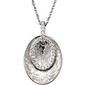 Sterling Silver 1/5ct TDW Diamond Oval Necklace