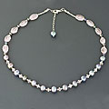 Sterling Silver Tahitian Pearl/ Rose Quartz Necklace (India)