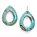 Turquoise Jasper Teardrop Donut Focal Pendant