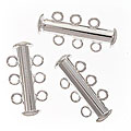 Silvertone 21-mm Tube Clasp Three Ring Strands (Set of 3)