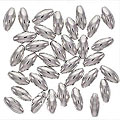 Silverplated 10x5-mm Tapered Oval Beads (Case of 25)
