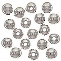 Silverplated 10-mm Large Hole Round Beads (Case of 25)
