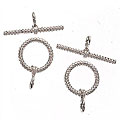 Sterling Silver Pointelle 8.5-mm Toggle Clasps (Set of 2)