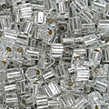 Silver-lined Crystal #1 4-mm Miyuki Cube Beads (Case of 100)