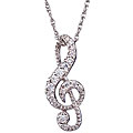 Sterling Silver 1/5ct TDW Diamond Music Note Necklace