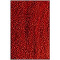Hand-woven Red Shaggy Polyester Rug (4' x 6')