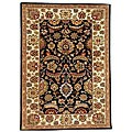 Hand-tufted Black Ivory Wool Rug (5' x 8')