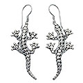 Sterling Silver 'Silver Geckos' Earrings (Indonesia)
