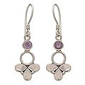 Sterling Silver and Amethyst 'Clover' Earrings (Indonesia)