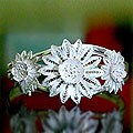 Sterling Silver 'Lotus Trio' Bracelet (Indonesia)