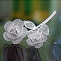 Sterling Silver 'Wild Roses' Brooch (Indonesia)