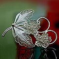 Sterling Silver 'Azalea Bouquet' Brooch (Indonesia)