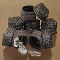 Set of 6 Bamboo 'Black Shimmer' Mini Baskets (Indonesia)