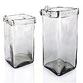 Pair of 'Ice Cubes' Glass Wall Planters (Mexico)