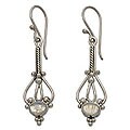 Sterling Silver and Moonstone 'Pendulum' Earrings (Indonesia)