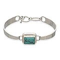 Sterling Silver Turquoise 'Soul Mirror' Bracelet (Indonesia)
