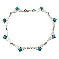 Sterling Silver and Turquoise 'Wings' Anklet (Indonesia)