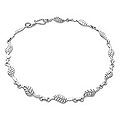 Sterling Silver 'Mint Leaves' Anklet (Indonesia)