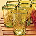 Set of Six 'Contoured' Drinking Glasses (Mexico)