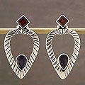 Garnet and Iolite 'Heartbeat' Earrings (India)