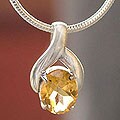 Sterling Silver 'Golden Dew' Citrine Necklace (India)