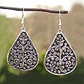 Sterling Silver 'Mughal Bouquet' Earrings (India)