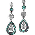 14k Gold 1ct TDW Blue and White Diamond Earrings (H-I, I2-I3)