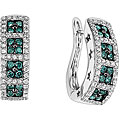 14k Gold 1 1/4ct TDW Blue and White Diamond Earrings (H-I, I2-I3)