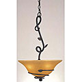 Forged Bronze 3-light Pendant with Harvest Glass