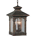 Legacy Bronze with Seeded Glass Outdoor Pendant