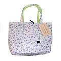 American Mills Quilted Purple Floral Tote