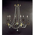 Burnished Umber Crystal Accent 6-light Chandelier