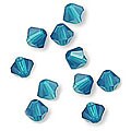 Caribbean Blue Austrian Crystal 4-mm Bicone Beads (Case of 50)