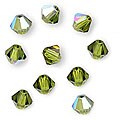 Olivine AB Austrian Crystal 4-mm Bicone Beads (Case of 50)