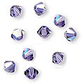 Tanzanite AB Austrian Crystal 4-mm Bicone Beads (Case of 50)
