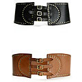 Linea Pelle Women's Studded Buckle Corset Belt