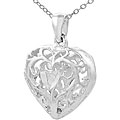 Sterling Silver Filigree Cutout Heart Necklace