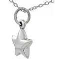 Sterling Silver Puffed Star Necklace