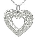 Sterling Silver Filigree Heart Necklace