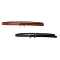 Linea Pelle Women's Skinny Perforated Belt