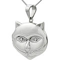 Sterling Silver Cat Locket Necklace