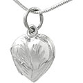 Sterling Silver Etched Heart Locket Necklace