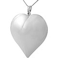 Sterling Silver Large Puffed Heart Necklace