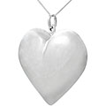 Sterling Silver Large Puffed Heart Necklace