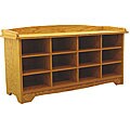 Full Golden Oak Cubby Bench